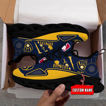 Ideafootwear Milwaukee Brewers Max Soul Shoes Sneakers For Men And Women