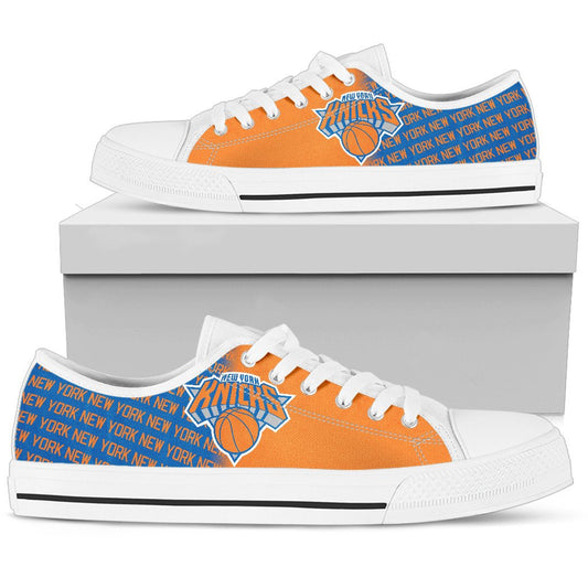 Ideafootwear New York Knicks Low Top Canvas Sneakers Shoes For Men And Women