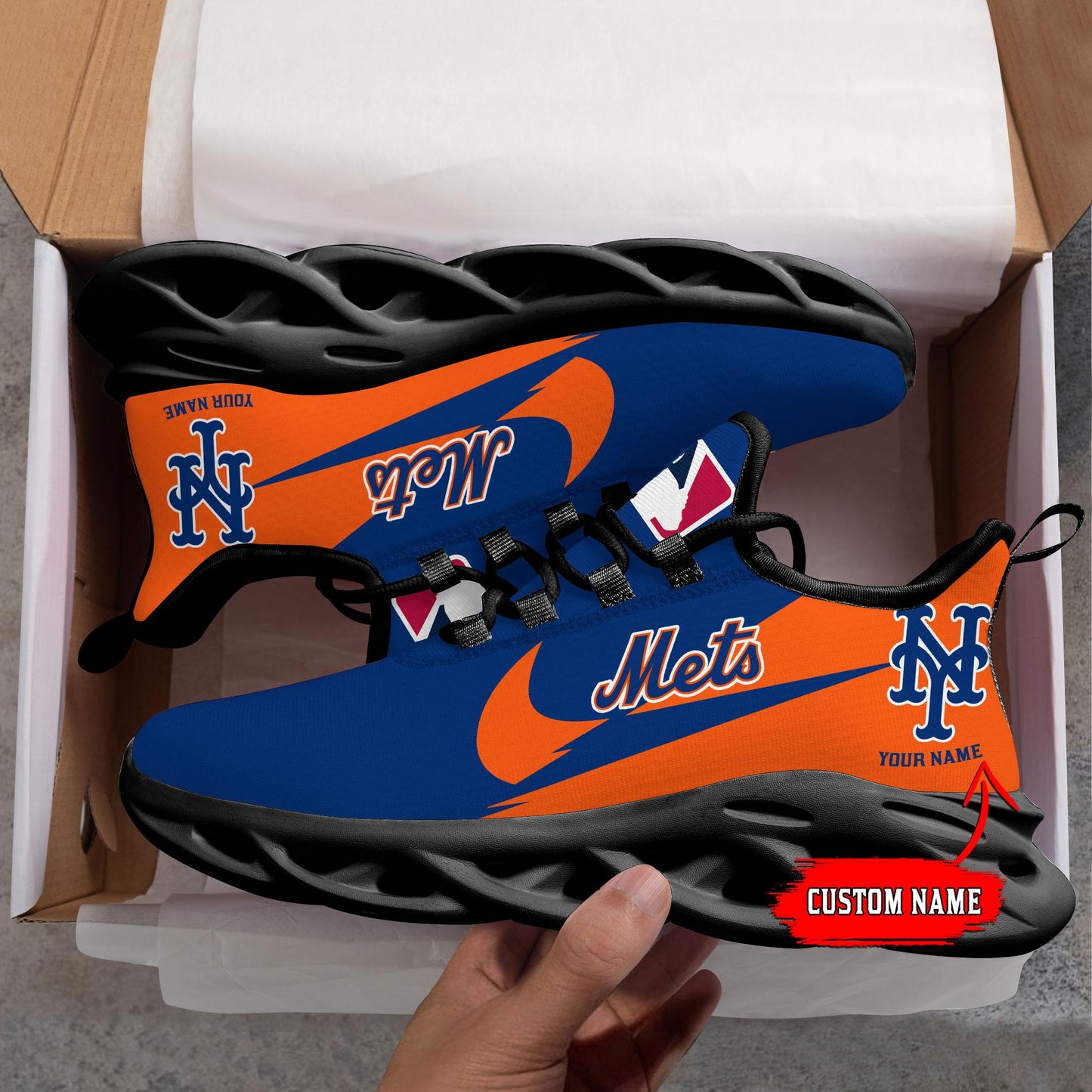 Ideafootwear New York Mets Max Soul Shoes Sneakers For Men And Women