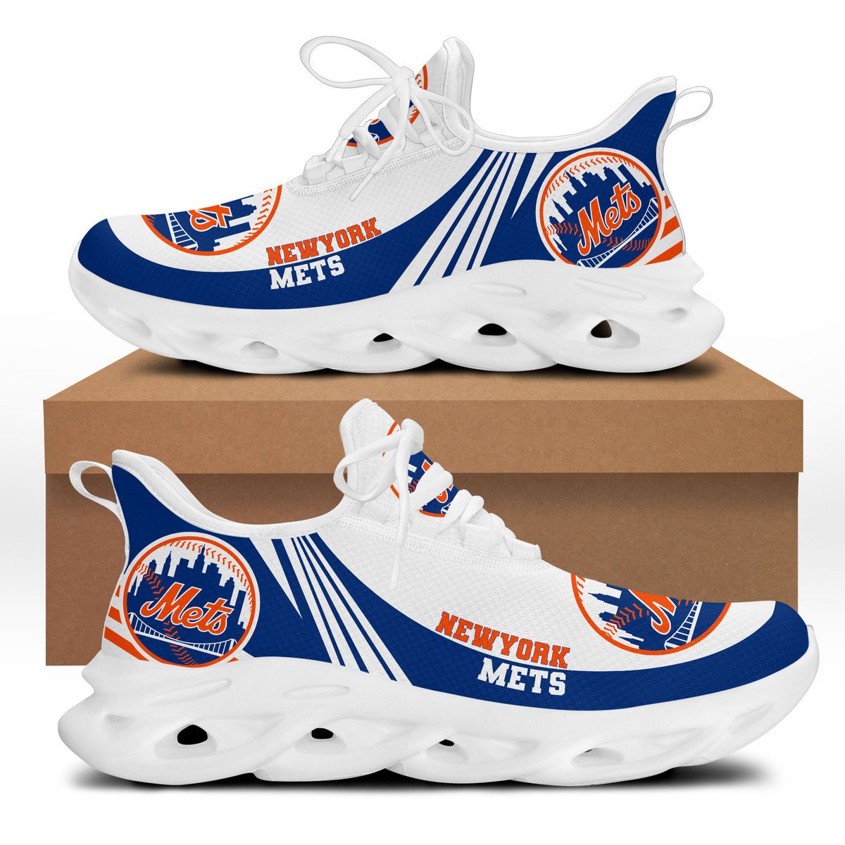 Ideafootwear New York Mets Max Soul Shoes Sneakers For Men And Women