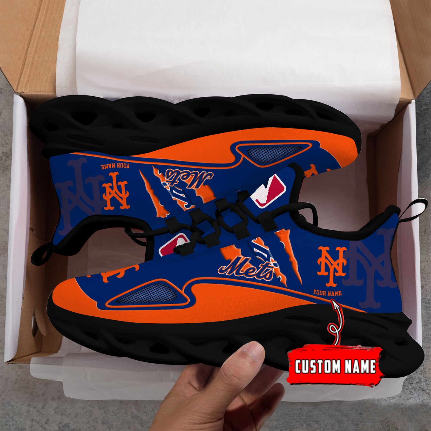 Ideafootwear New York Mets Max Soul Shoes Sneakers For Men And Women
