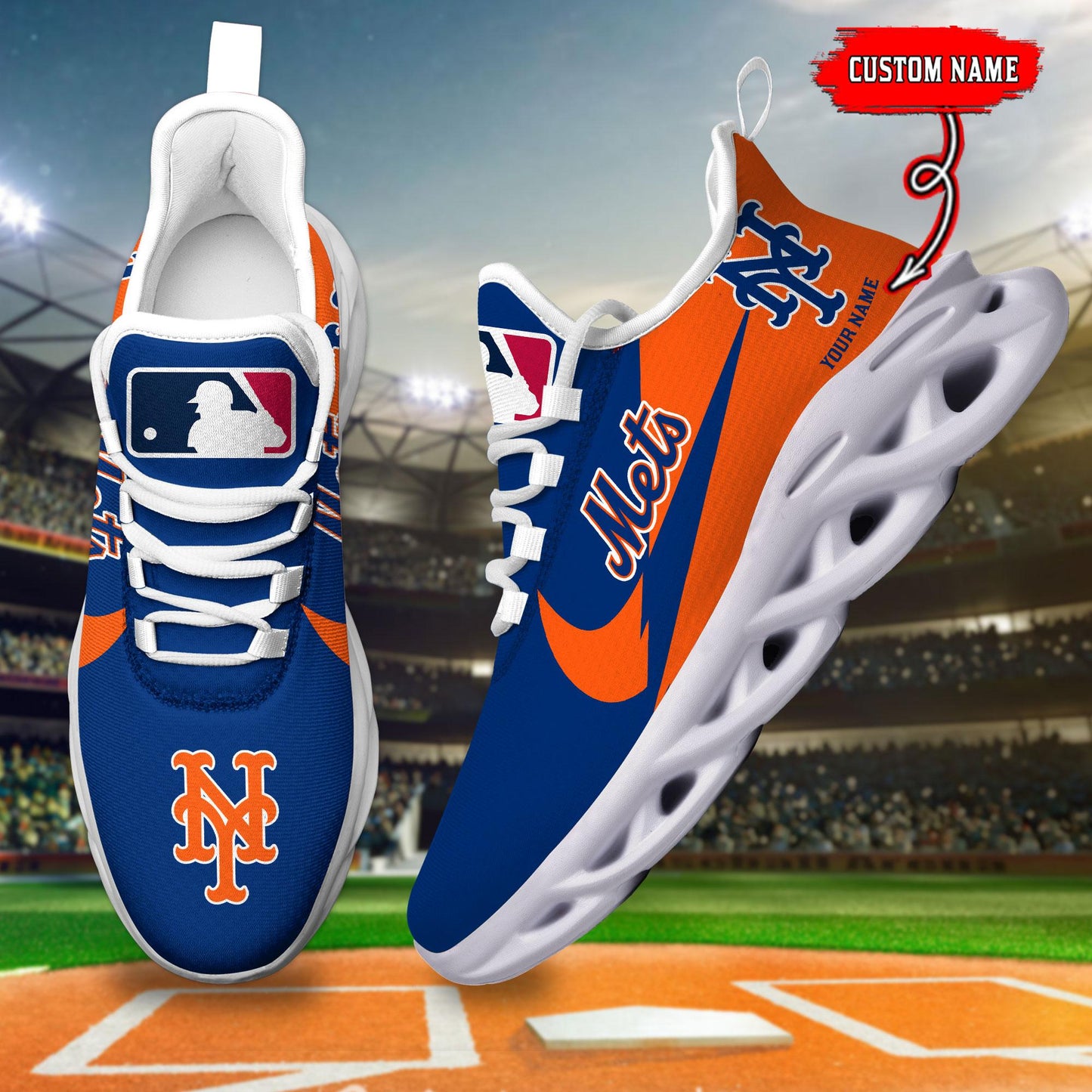 Ideafootwear New York Mets Max Soul Shoes Sneakers For Men And Women