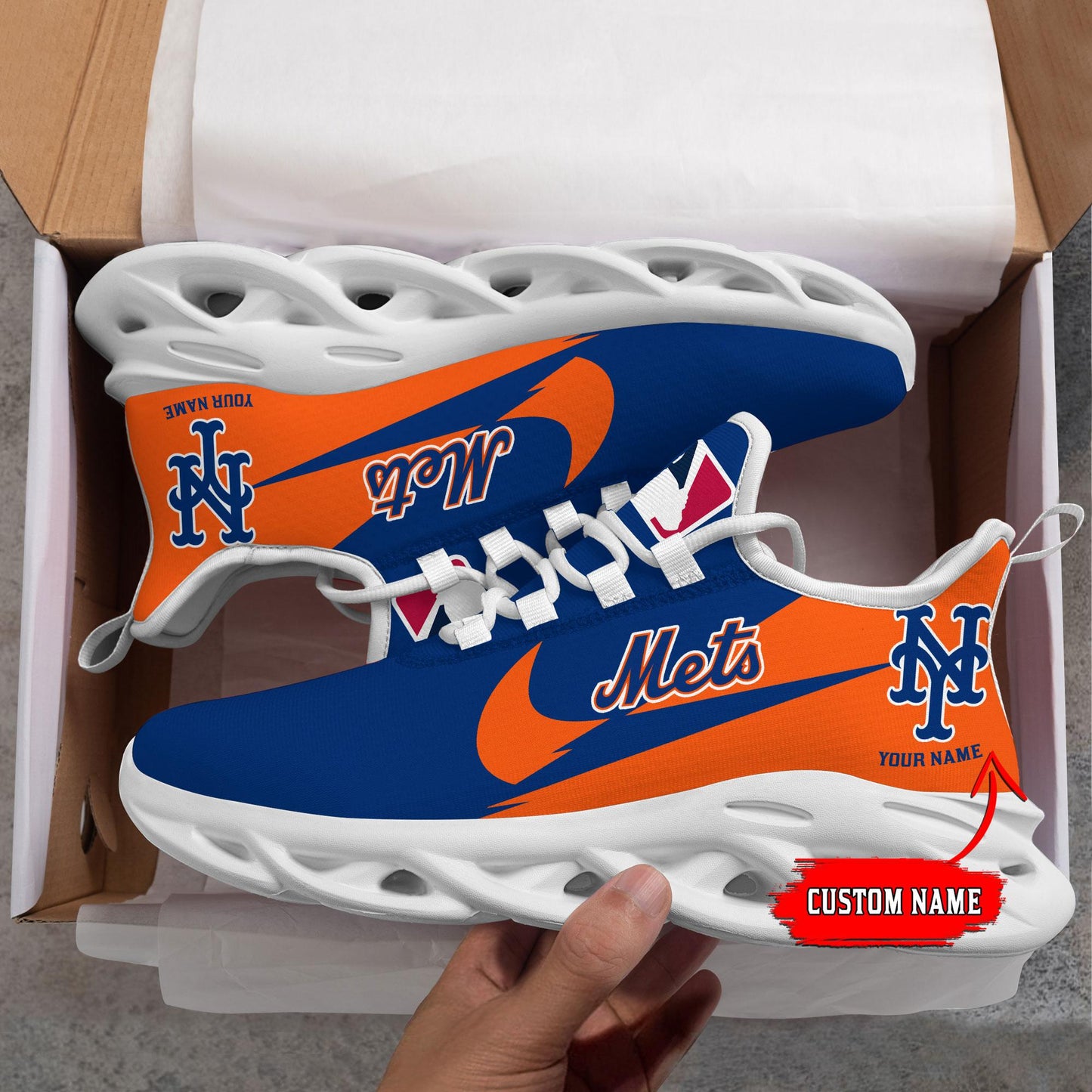Ideafootwear New York Mets Max Soul Shoes Sneakers For Men And Women