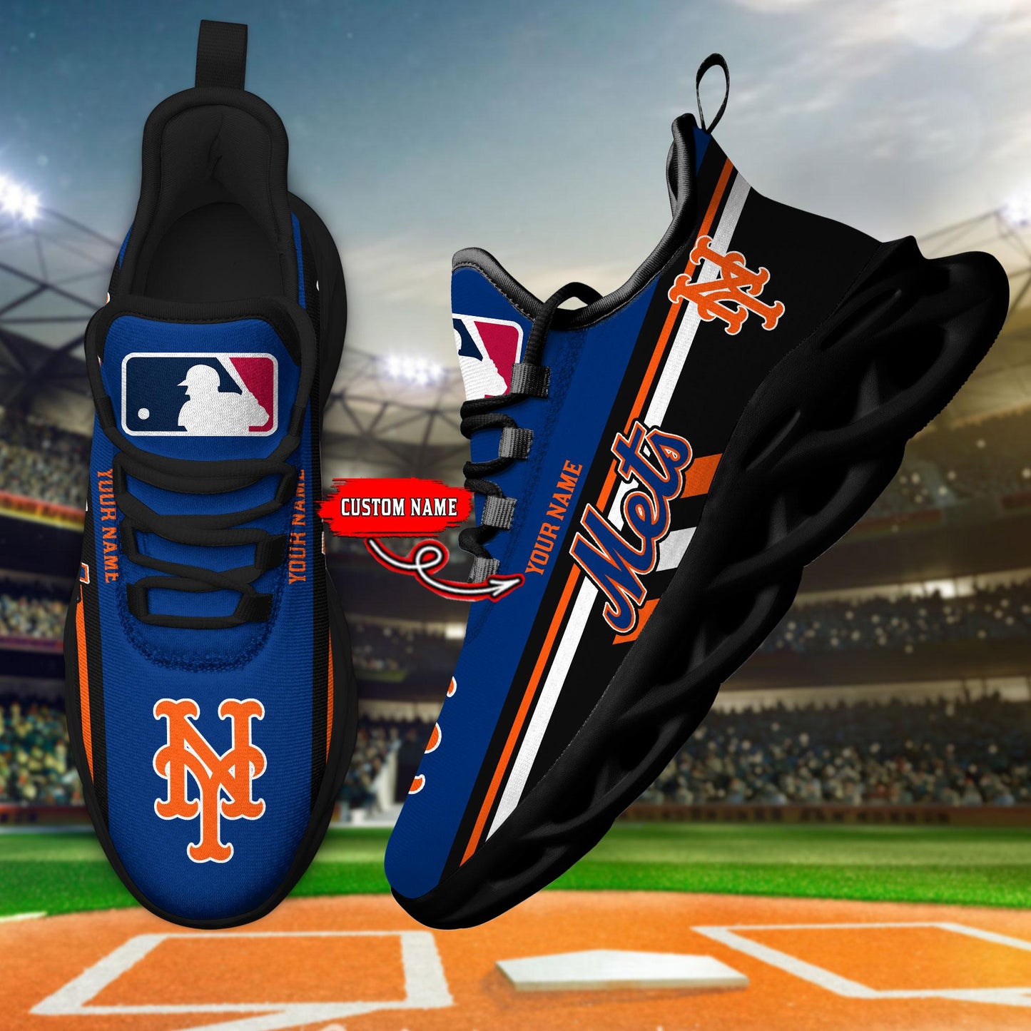 Ideafootwear New York Mets Max Soul Shoes Sneakers For Men And Women