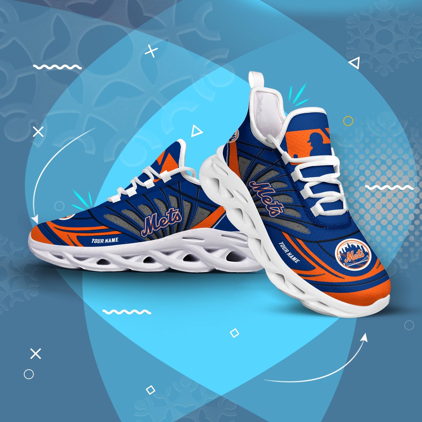 Ideafootwear New York Mets Max Soul Shoes Sneakers For Men And Women