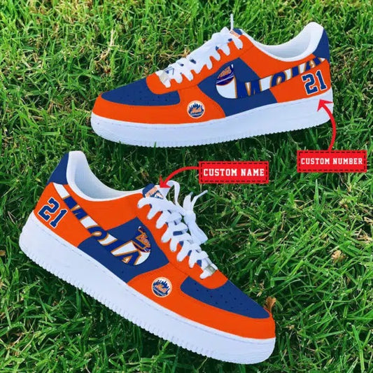 Ideafootwear New York Mets MLB Air Low-Top Sneakers Shoes For Men And Women