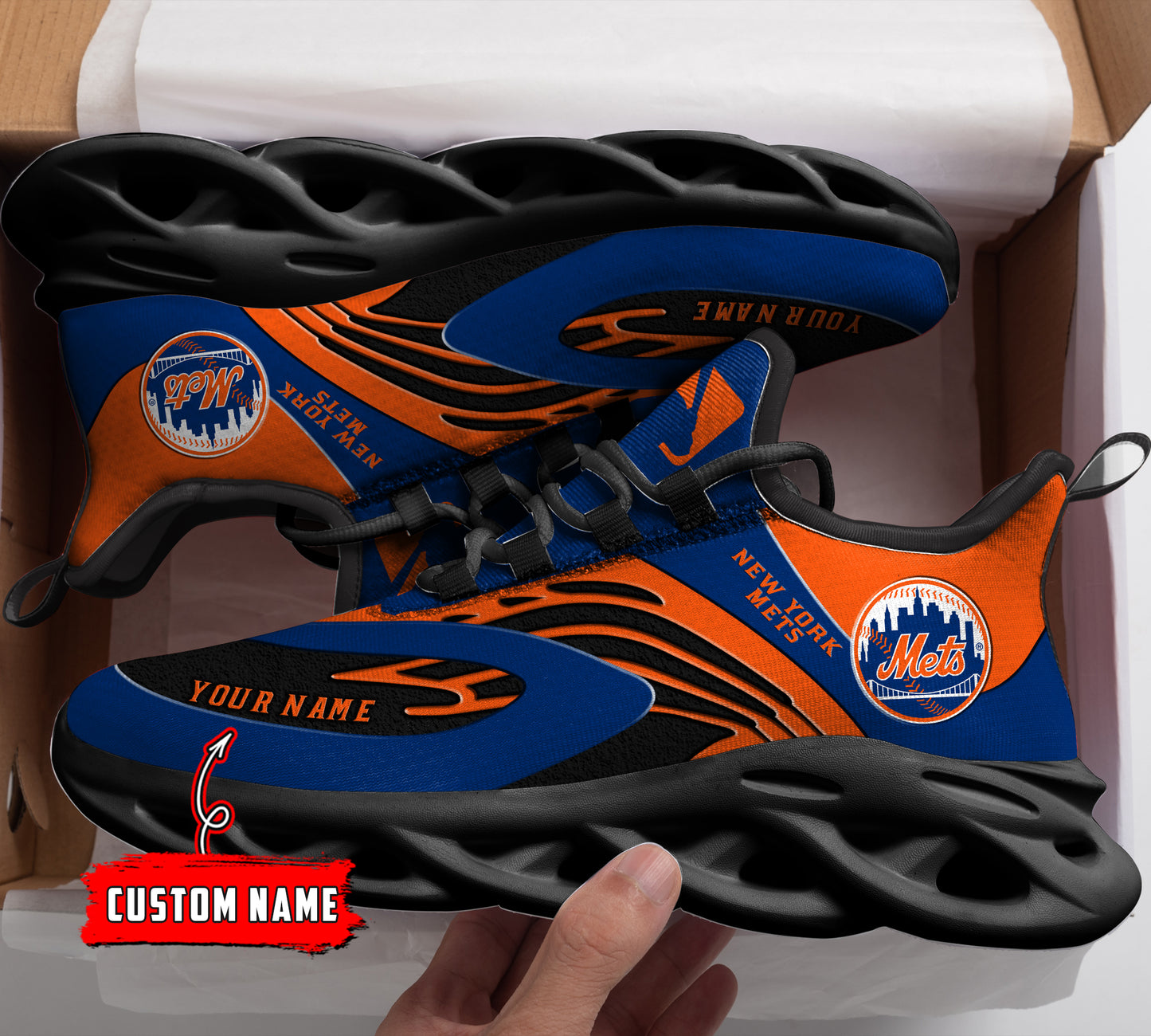 Ideafootwear New York Mets MLB Max Soul Shoes Sneakers For Men And Women