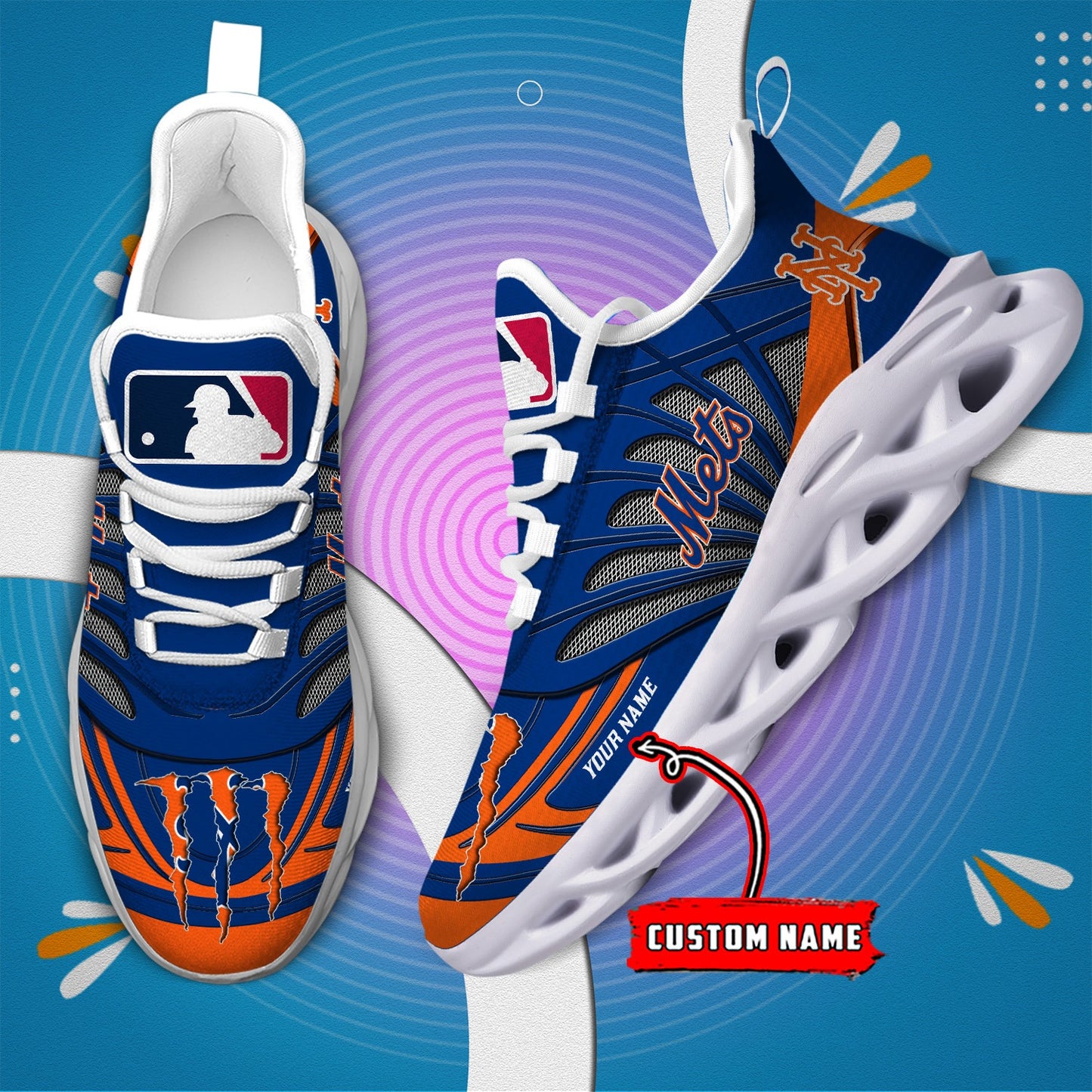 Ideafootwear New York Mets MLB Max Soul Shoes Sneakers For Men And Women