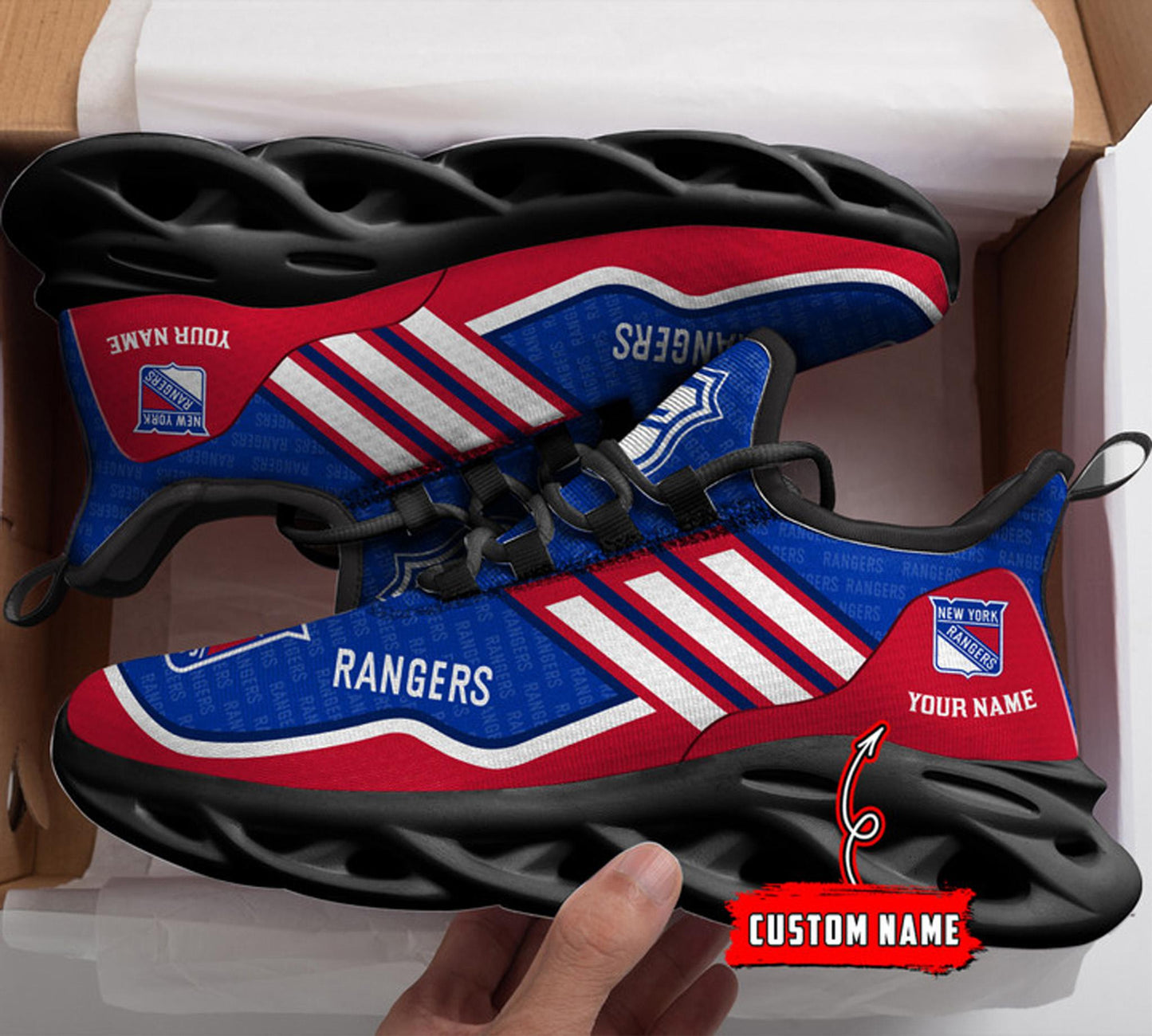 Ideafootwear New York Rangers Max Soul Shoes Sneakers For Men And Women