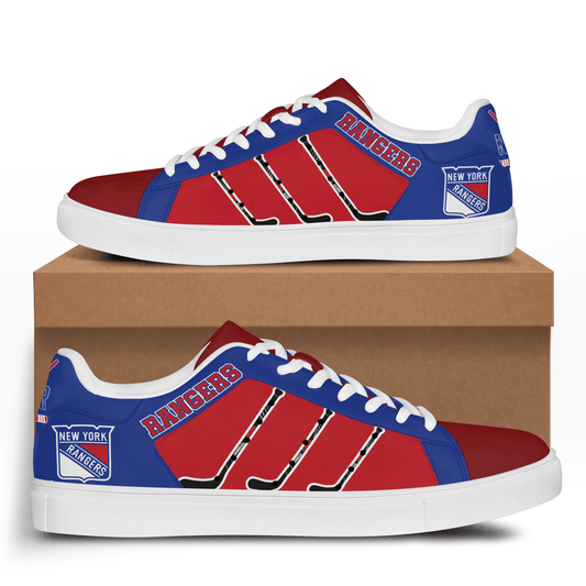 Ideafootwear New York Rangers Skate Stan Shoes Sneakes For Men And Women