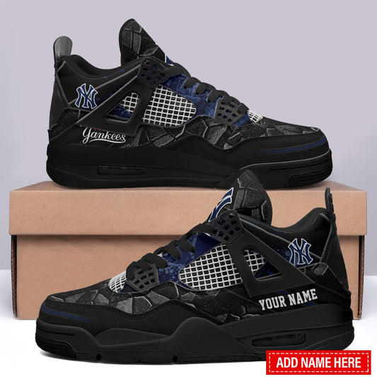 Ideafootwear New York Yankees AJ4 Sneakers Shoes For Men And Women
