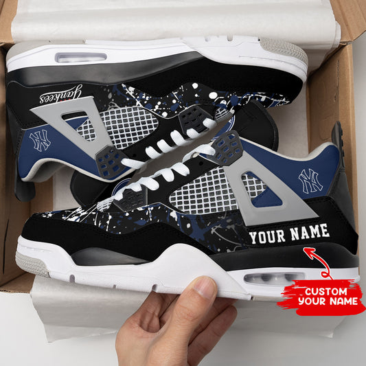 Ideafootwear New York Yankees AJ4 Sneakers Shoes For Men And Women