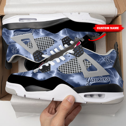 Ideafootwear New York Yankees AJ4 Sneakers Shoes For Men And Women