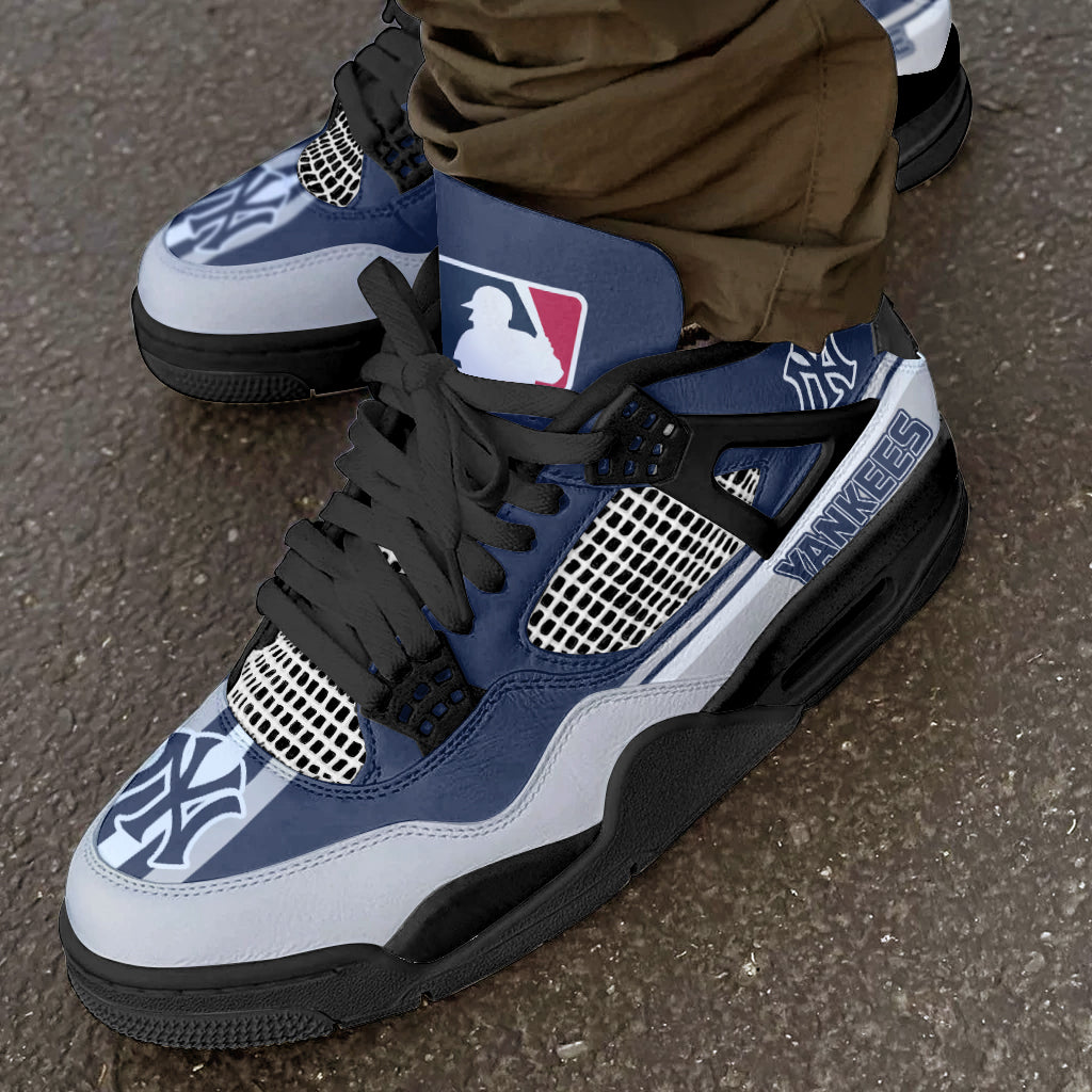 Ideafootwear New York Yankees AJ4 Sneakers Shoes For Men And Women