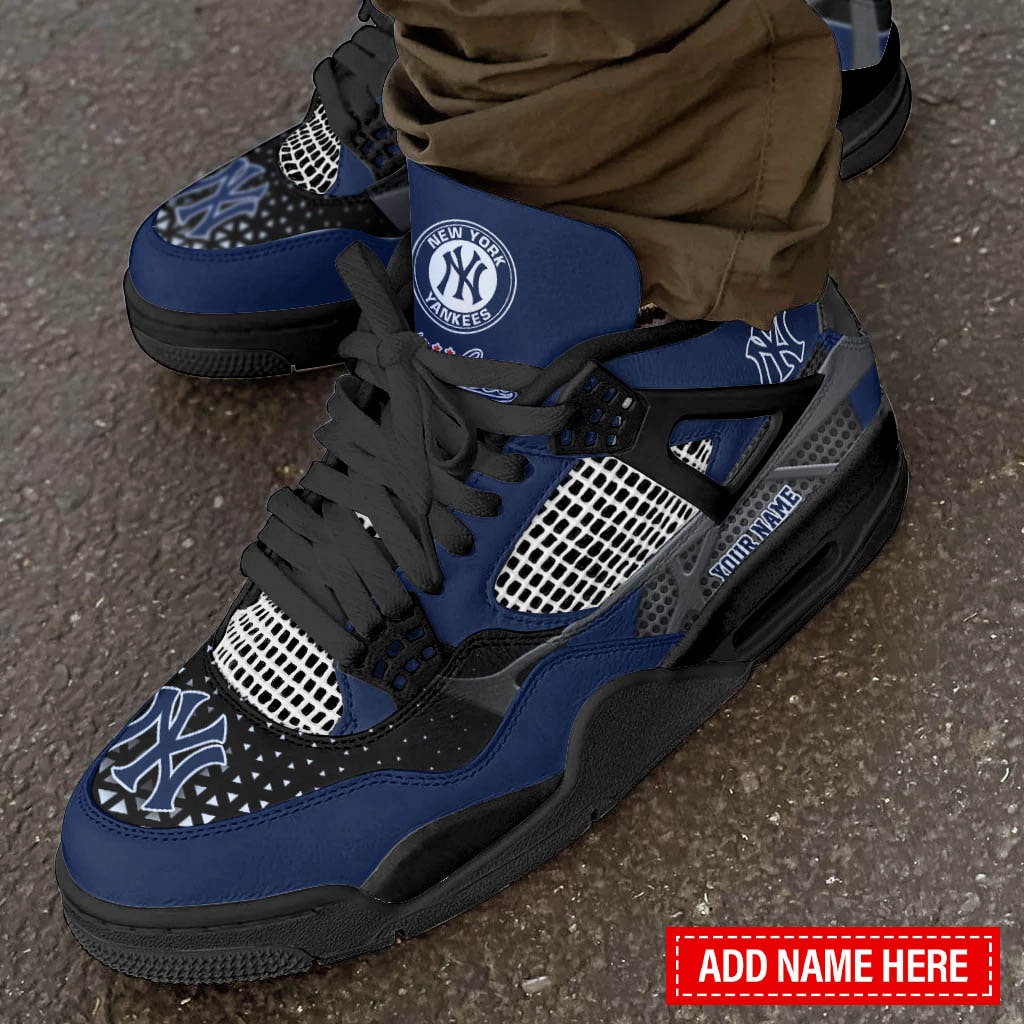 Ideafootwear New York Yankees AJ4 Sneakers Shoes For Men And Women
