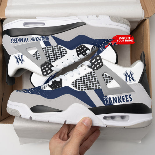 Ideafootwear New York Yankees AJ4 Sneakers Shoes For Men And Women