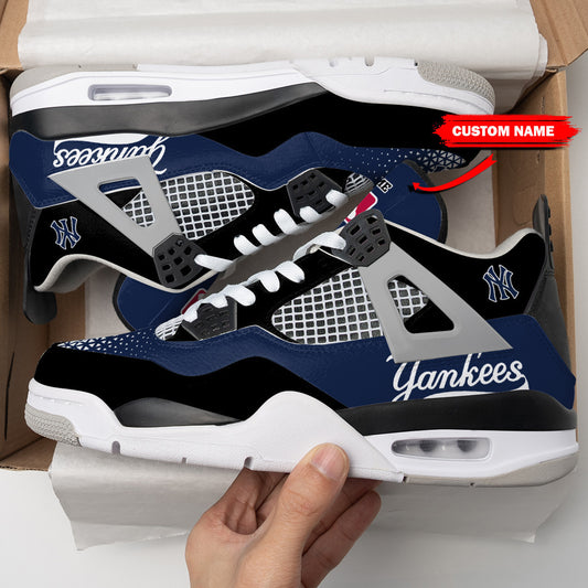 Ideafootwear New York Yankees AJ4 Sneakers Shoes For Men And Women