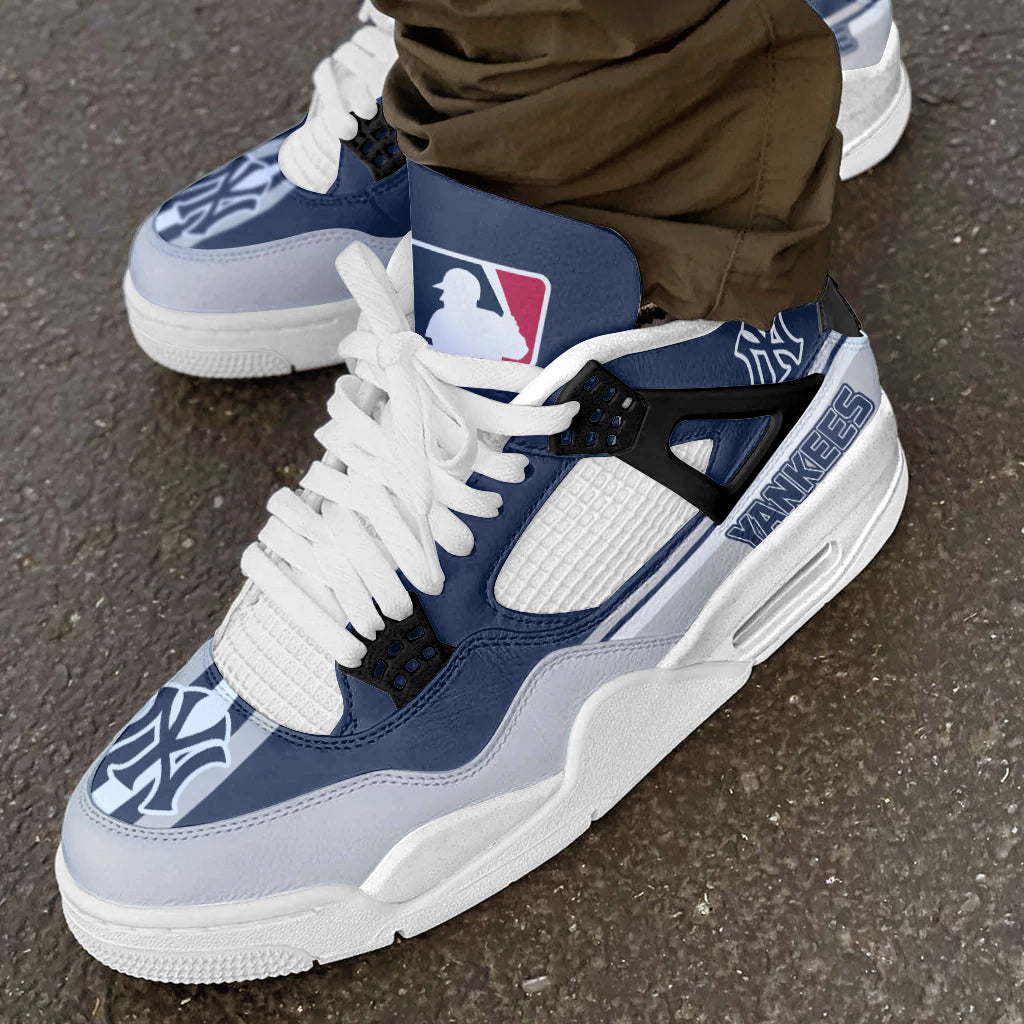 Ideafootwear New York Yankees AJ4 Sneakers Shoes For Men And Women