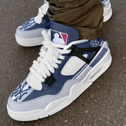 Ideafootwear New York Yankees AJ4 Sneakers Shoes For Men And Women