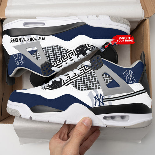 Ideafootwear New York Yankees AJ4 Sneakers Shoes For Men And Women