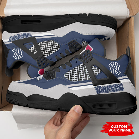 Ideafootwear New York Yankees AJ4 Sneakers Shoes For Men And Women