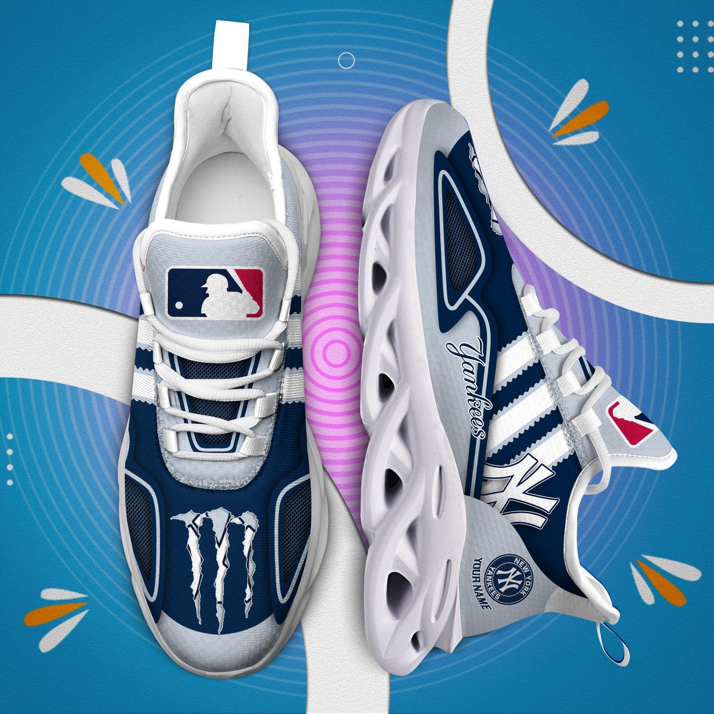 Ideafootwear New York Yankees Max Soul Shoes Sneakers For Men And Women