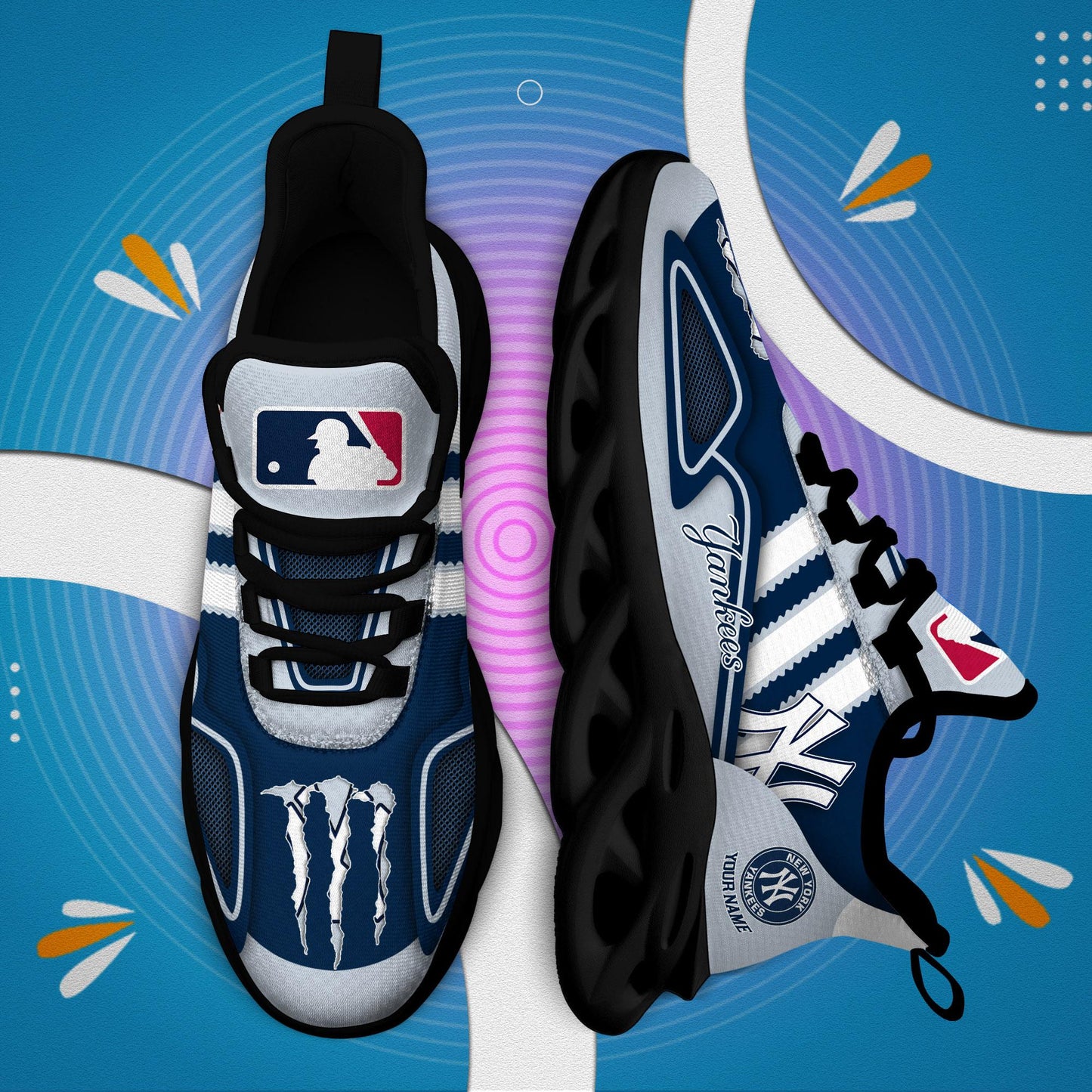 Ideafootwear New York Yankees Max Soul Shoes Sneakers For Men And Women