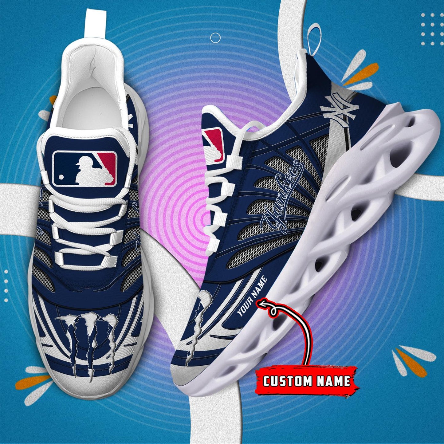 Ideafootwear New York Yankees Max Soul Shoes Sneakers For Men And Women