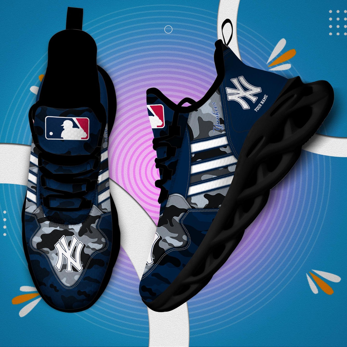 Ideafootwear New York Yankees Max Soul Shoes Sneakers For Men And Women