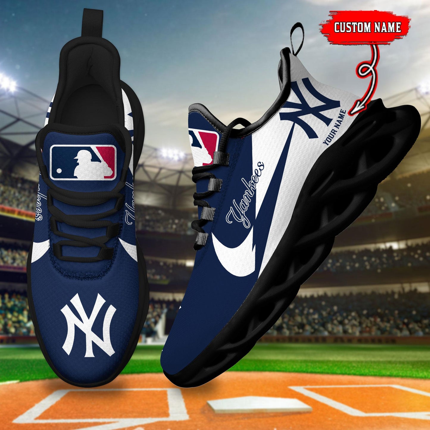 Ideafootwear New York Yankees Max Soul Shoes Sneakers For Men And Women