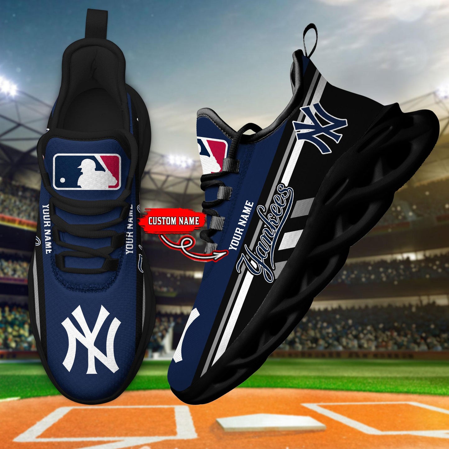 Ideafootwear New York Yankees Max Soul Shoes Sneakers For Men And Women