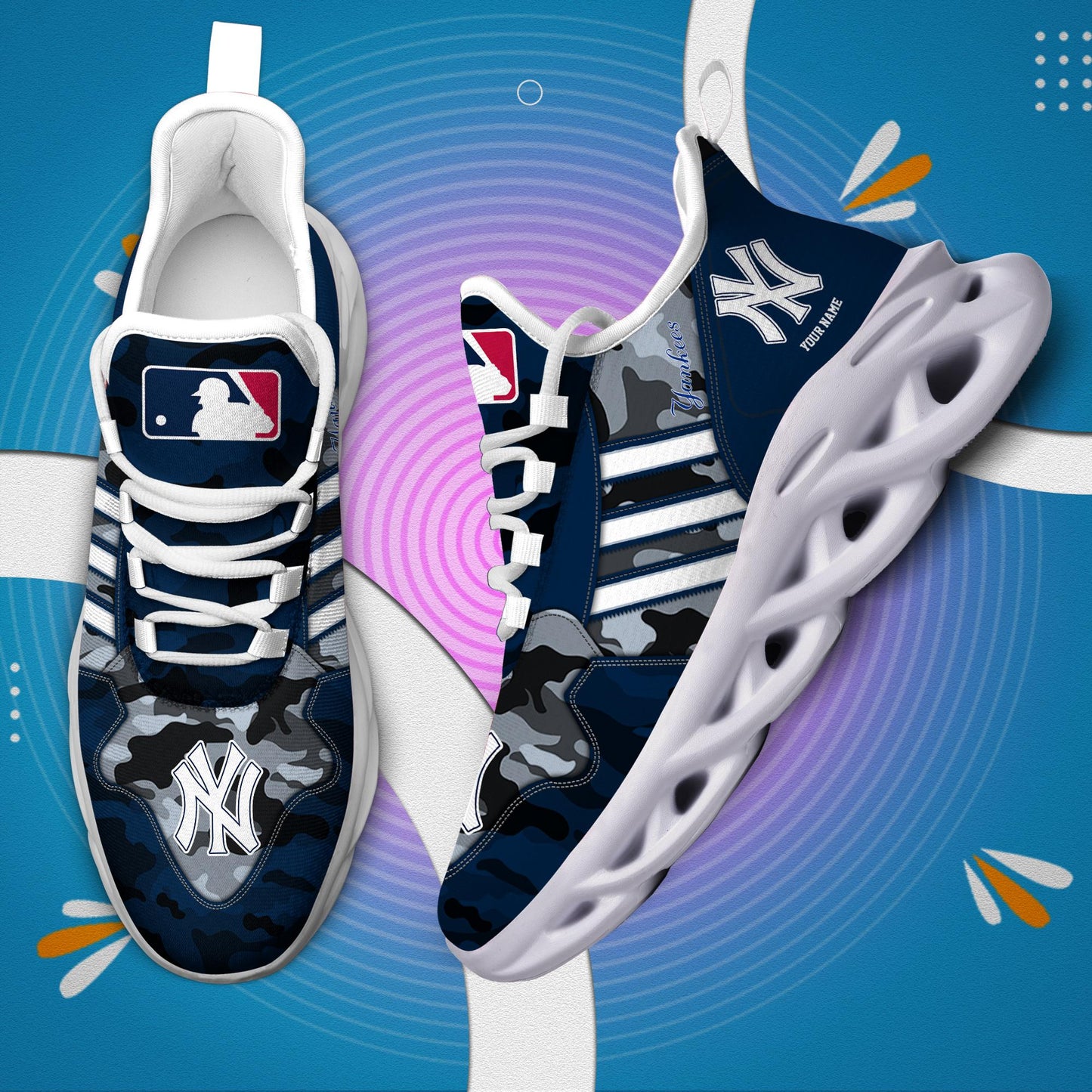 Ideafootwear New York Yankees Max Soul Shoes Sneakers For Men And Women