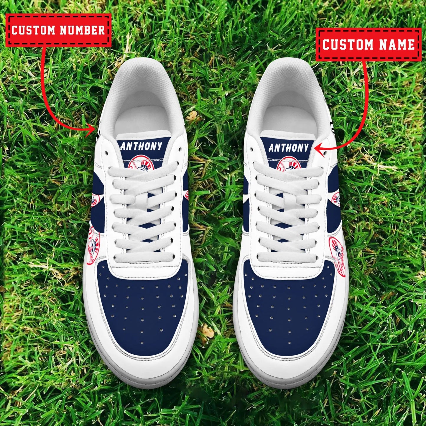 Ideafootwear New York Yankees MLB Air Low-Top Sneakers Shoes For Men And Women