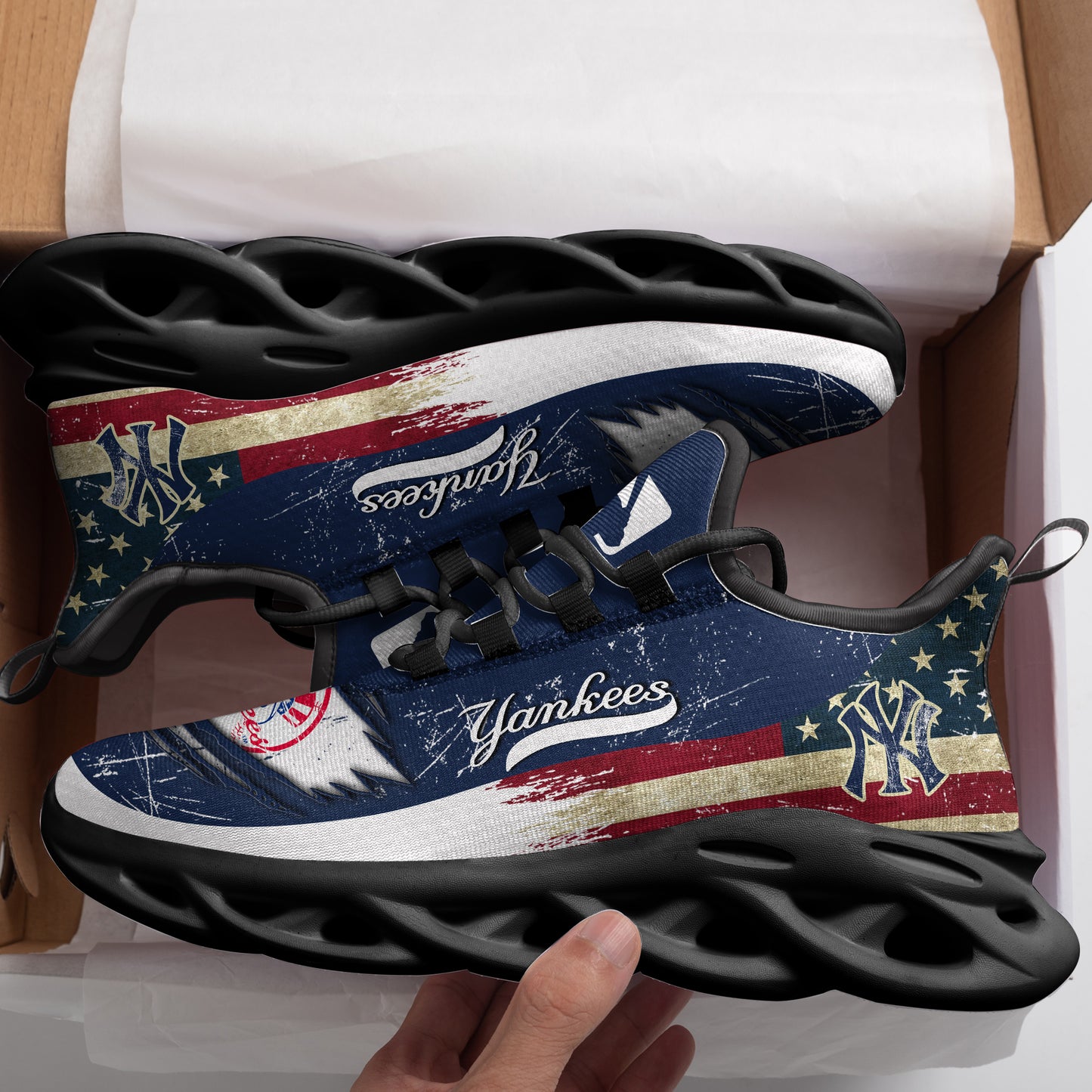 Ideafootwear New York Yankees MLB Max Soul Shoes Sneakers For Men And Women