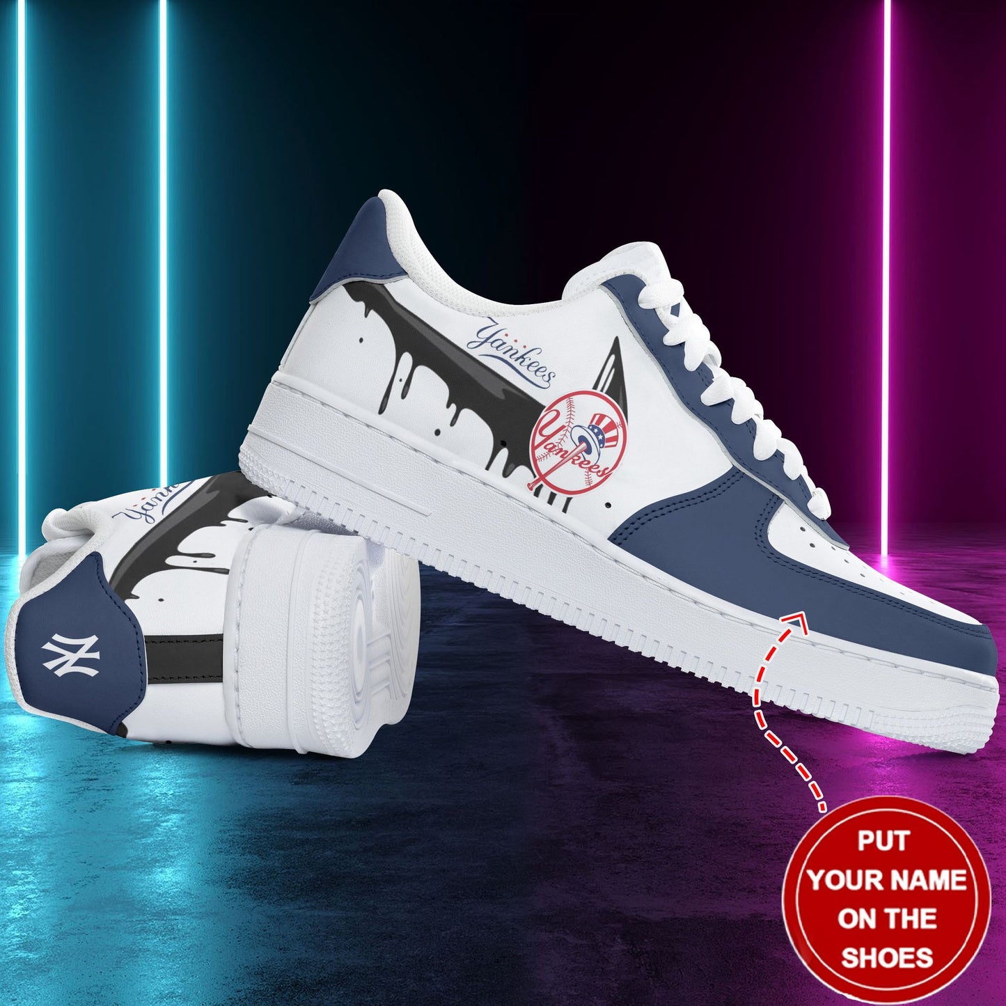 Ideafootwear New York Yankees NFL Air Low-Top Sneakers Shoes For Men And Women