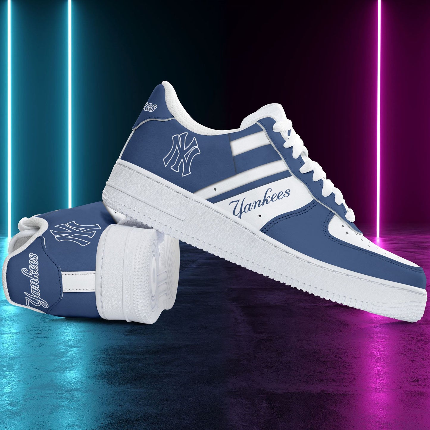 Ideafootwear New York Yankees NFL Air Low-Top Sneakers Shoes For Men And Women