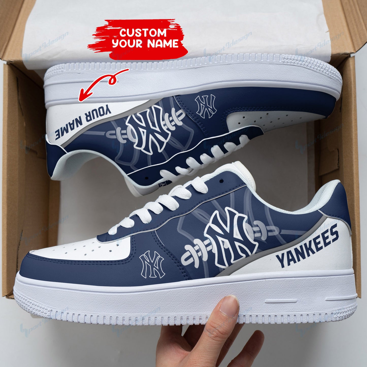 Ideafootwear New York Yankees NFL Air Low-Top Sneakers Shoes For Men And Women