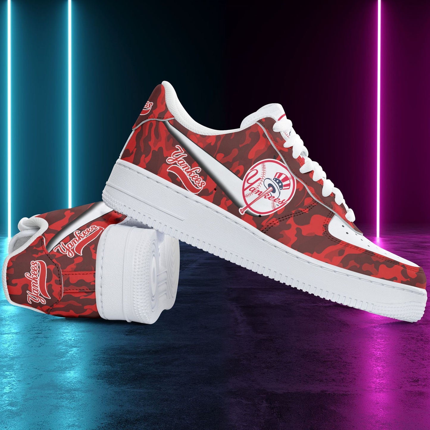 Ideafootwear New York Yankees NFL Air Low-Top Sneakers Shoes For Men And Women