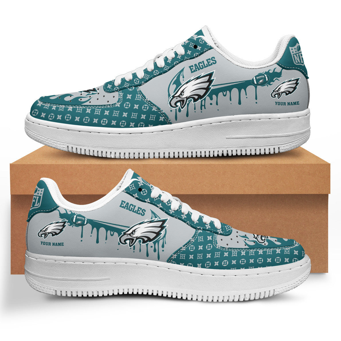 Ideafootwear Philadelphia Eagles NFL Air Low-Top Sneakers Shoes For Men And Women