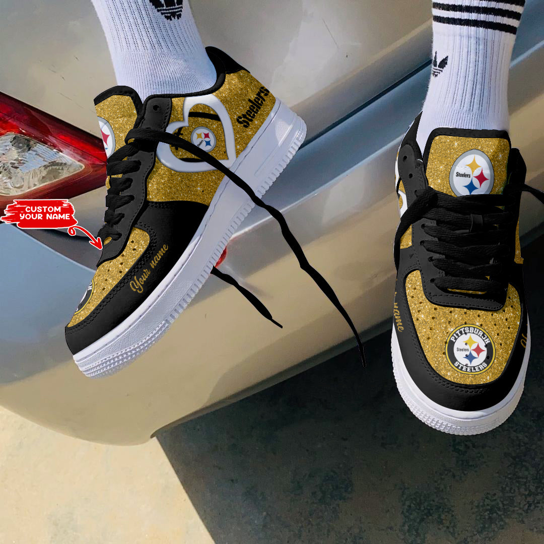 Ideafootwear Pittsburgh Steelers NFL Air Low-Top Sneakers Shoes For Men And Women