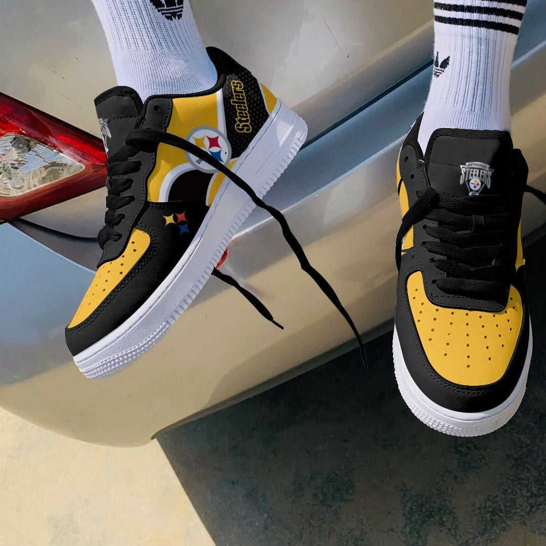 Ideafootwear Pittsburgh Steelers NFL Air Low-Top Sneakers Shoes For Men And Women