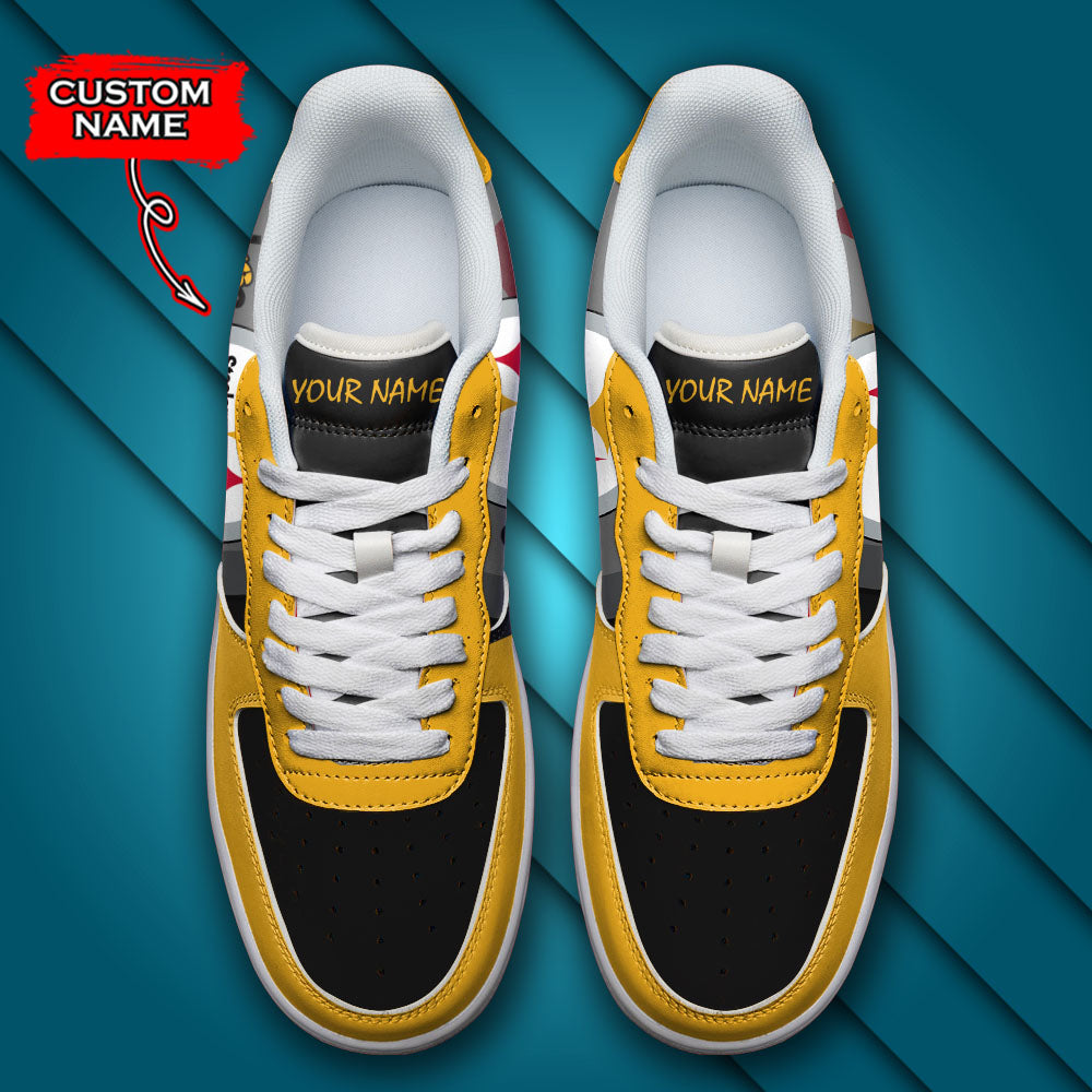 Ideafootwear Pittsburgh Steelers NFL Air Low-Top Sneakers Shoes For Men And Women