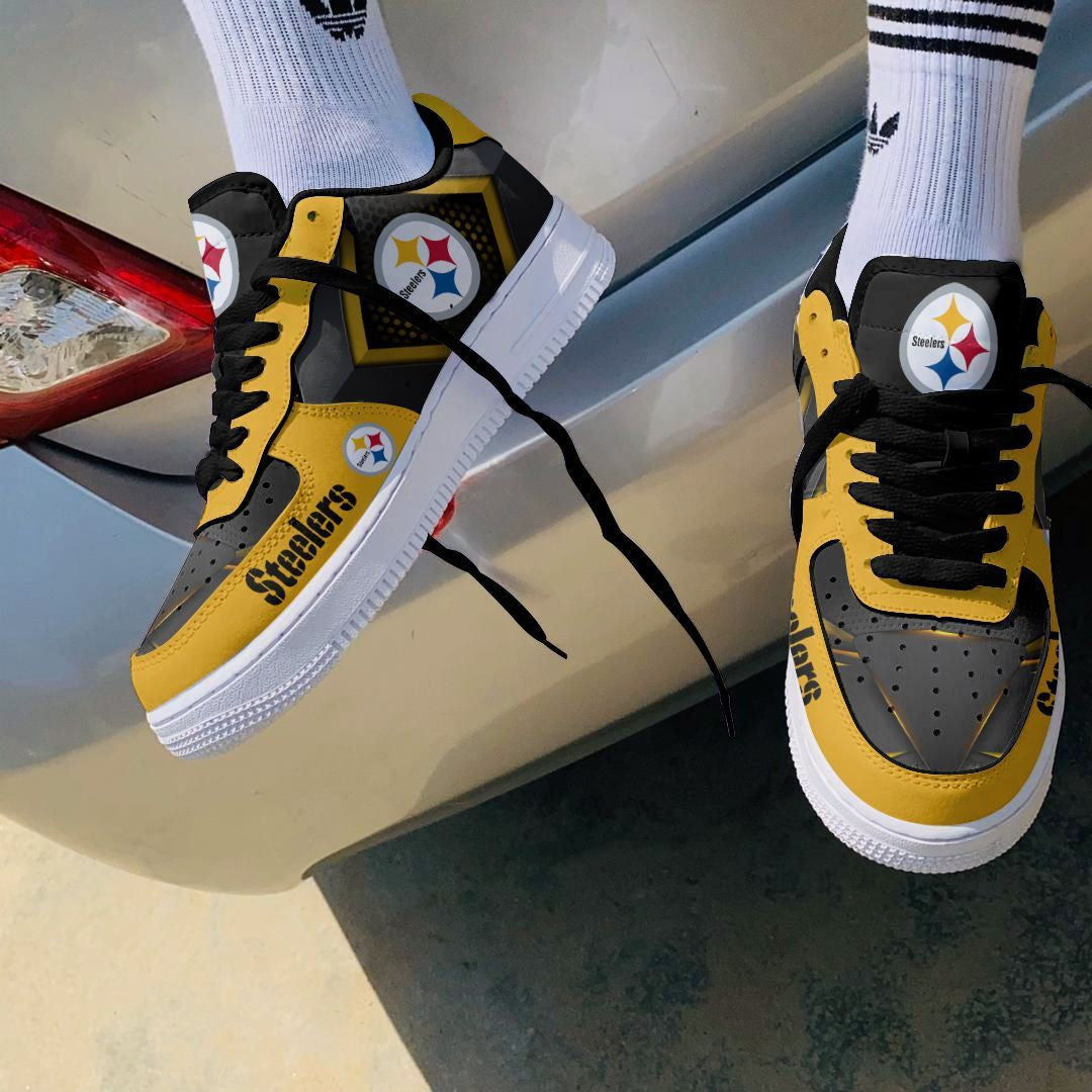 Ideafootwear Pittsburgh Steelers NFL Air Low-Top Sneakers Shoes For Men And Women