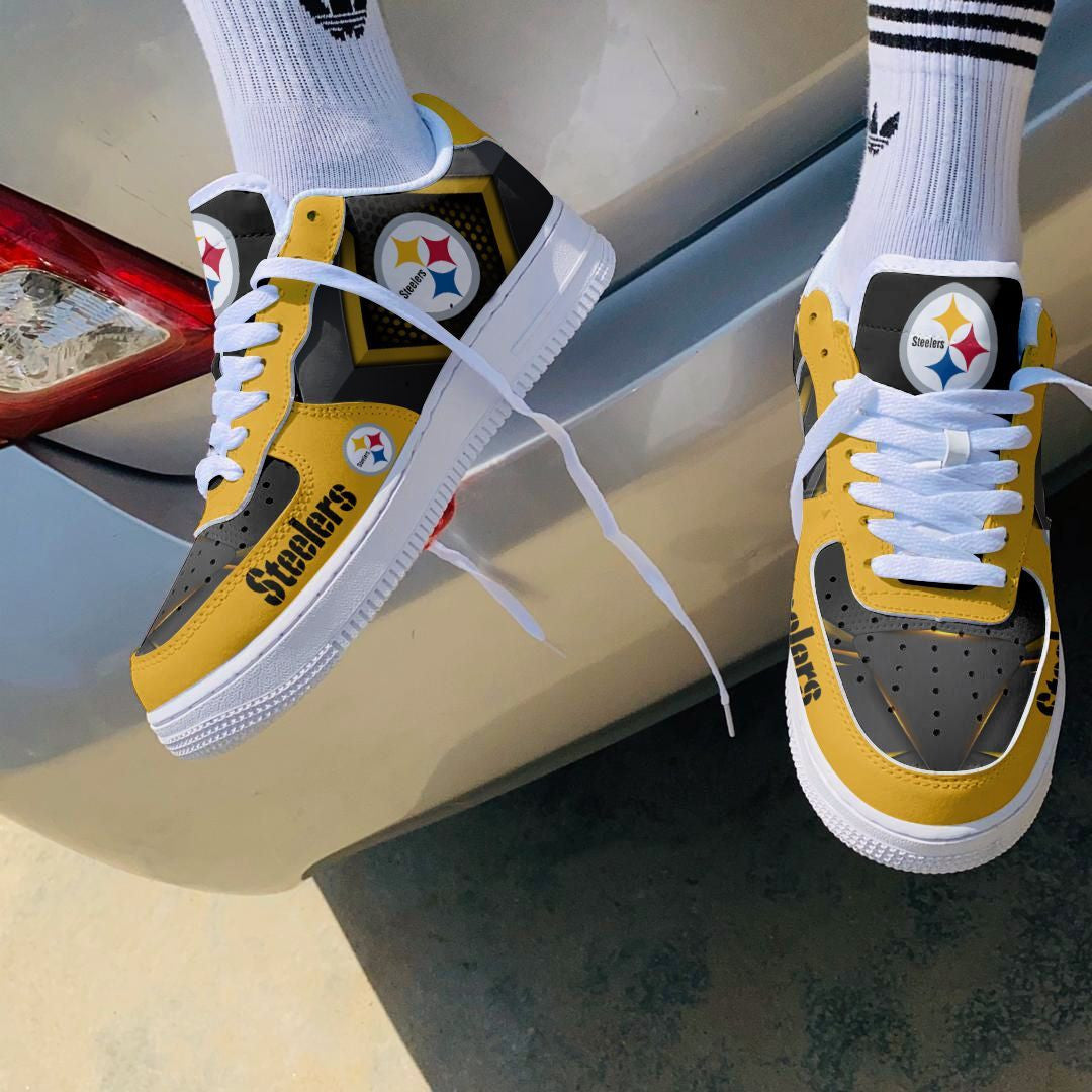 Ideafootwear Pittsburgh Steelers NFL Air Low-Top Sneakers Shoes For Men And Women