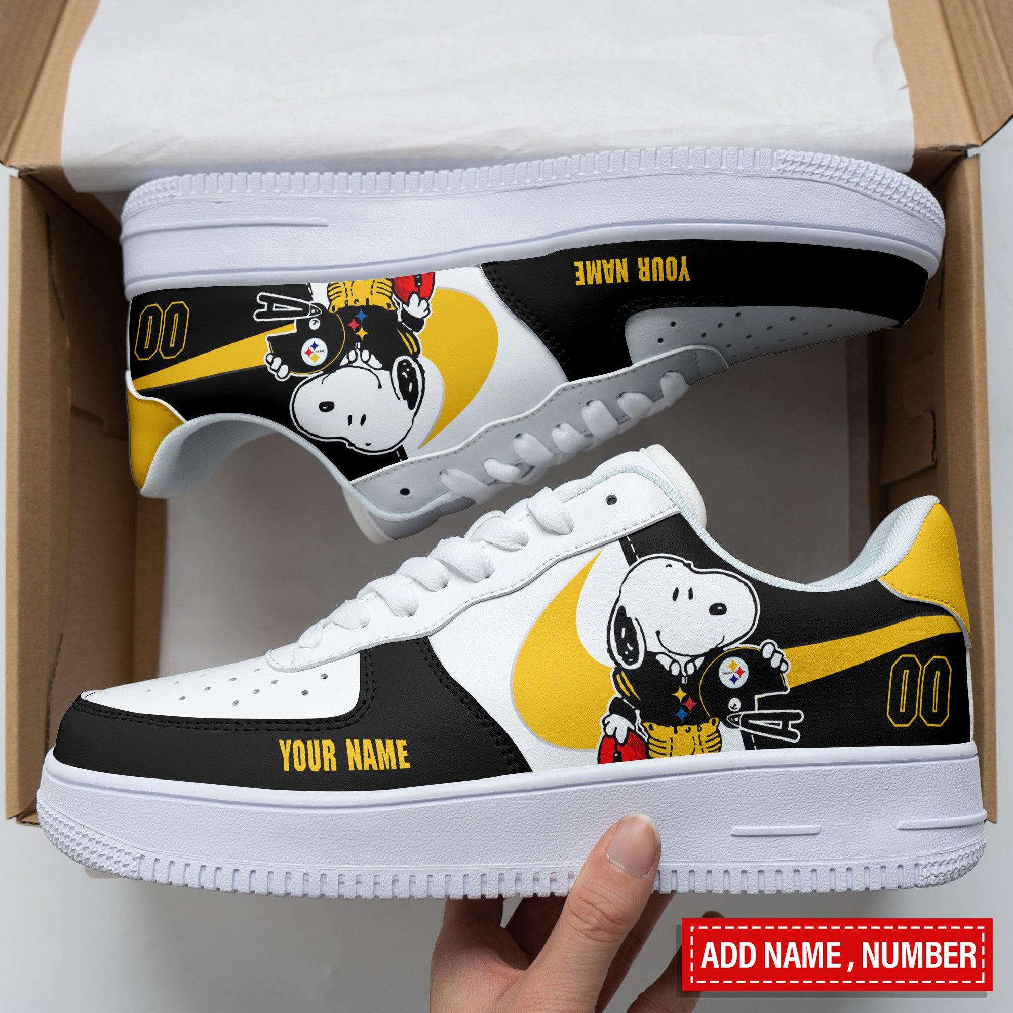 Ideafootwear Pittsburgh Steelers NFL Air Low-Top Sneakers Shoes For Men And Women