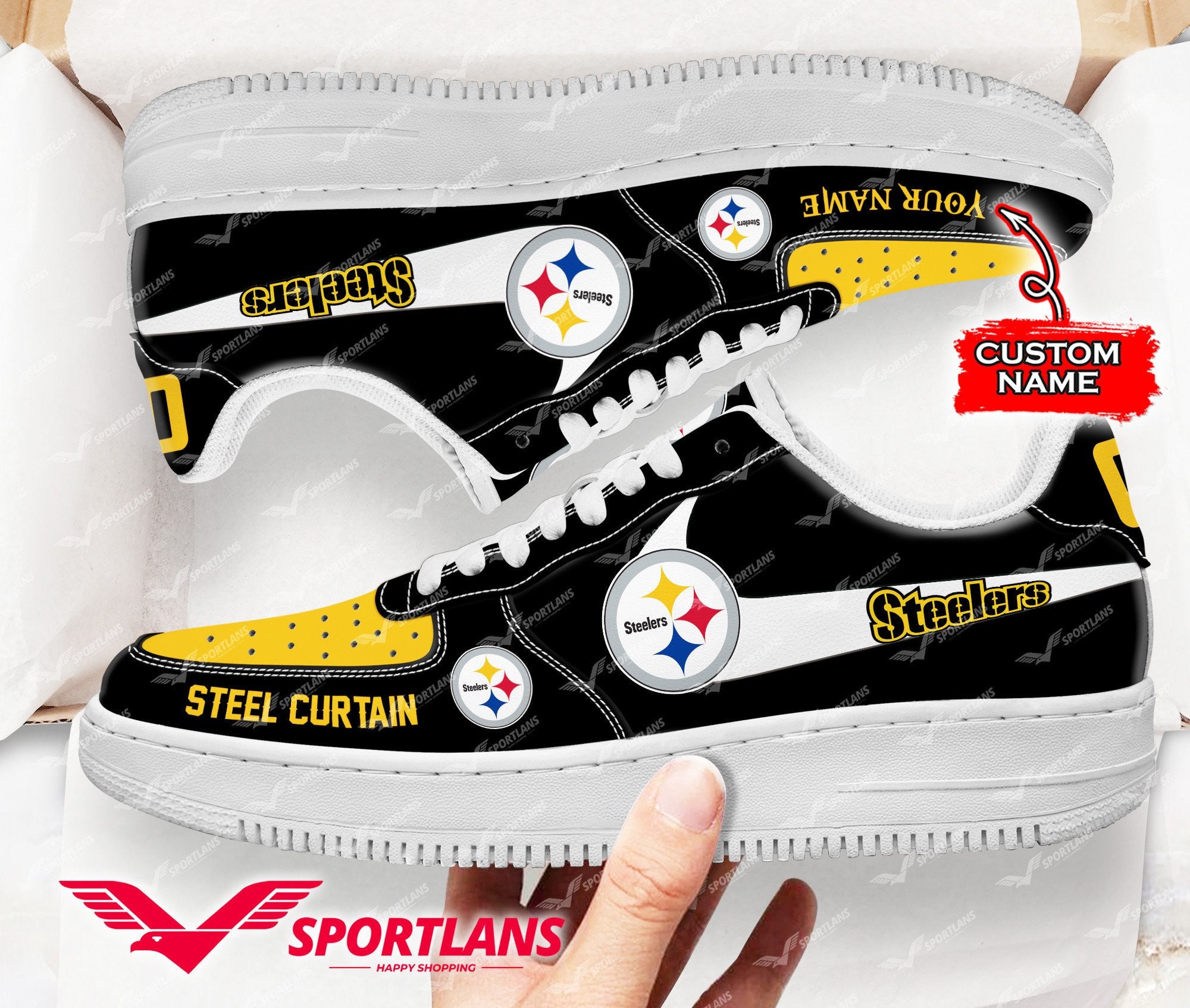 Ideafootwear Pittsburgh Steelers NFL Air Low-Top Sneakers Shoes For Men And Women