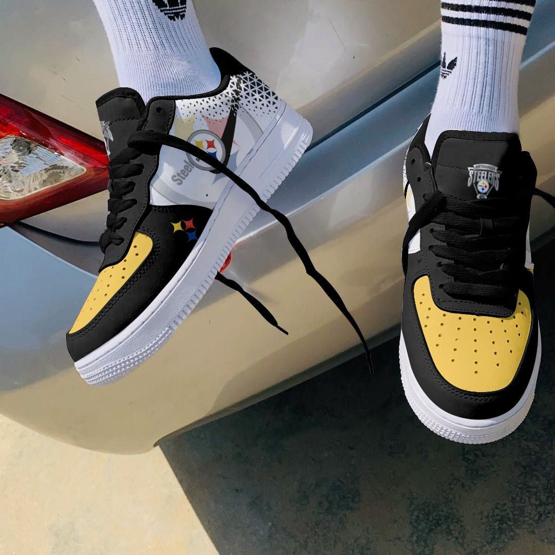 Ideafootwear Pittsburgh Steelers NFL Air Low-Top Sneakers Shoes For Men And Women