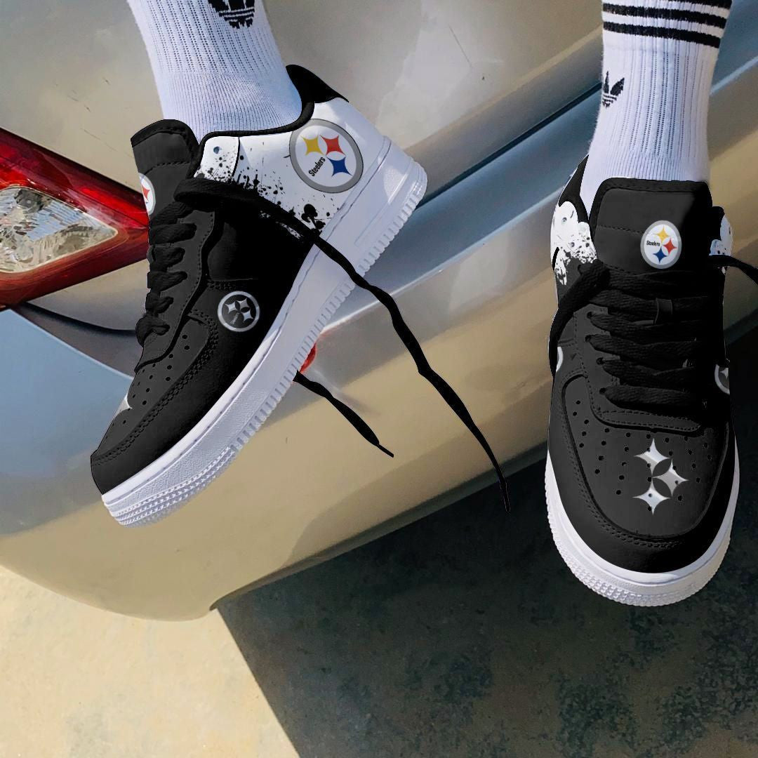 Ideafootwear Pittsburgh Steelers NFL Air Low-Top Sneakers Shoes For Men And Women