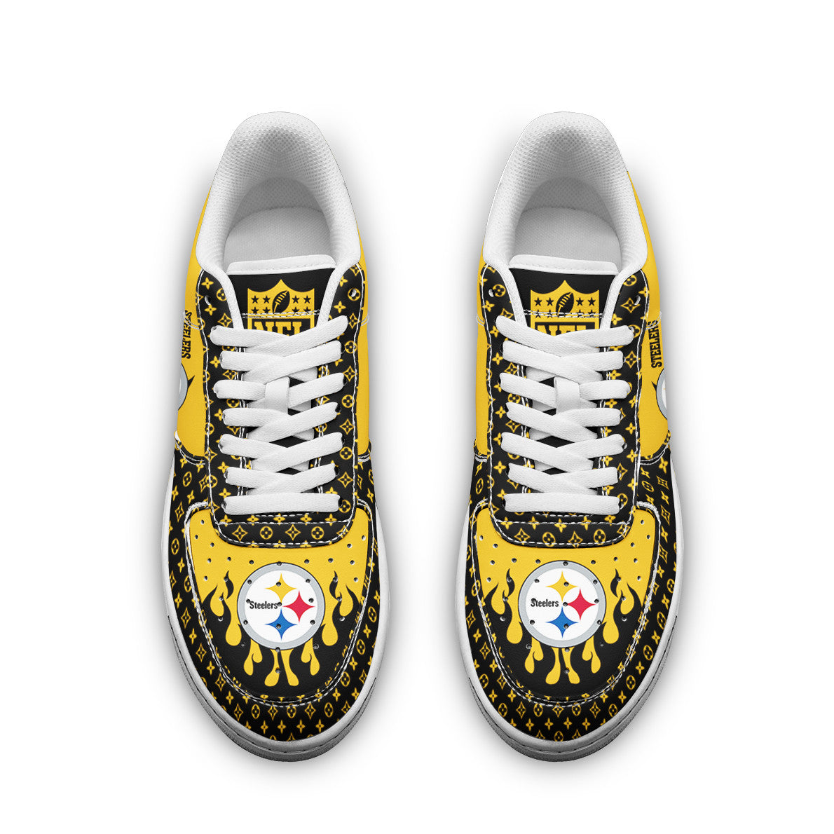 Ideafootwear Pittsburgh Steelers NFL Air Low-Top Sneakers Shoes For Men And Women