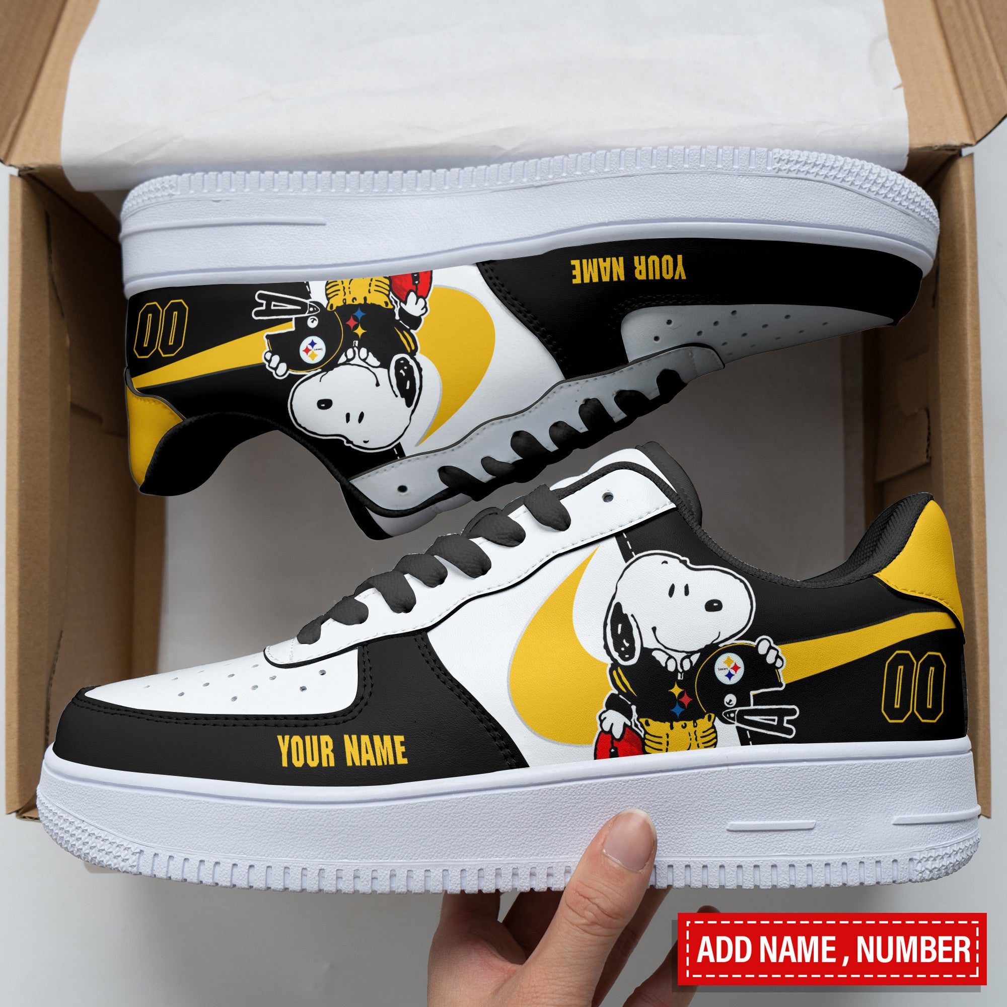 Ideafootwear Pittsburgh Steelers NFL Air Low-Top Sneakers Shoes For Men And Women
